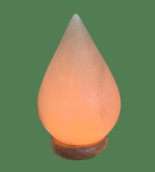 Himalayan Salt Lamp Amber Tear Drop (White crystal with amber bulb)